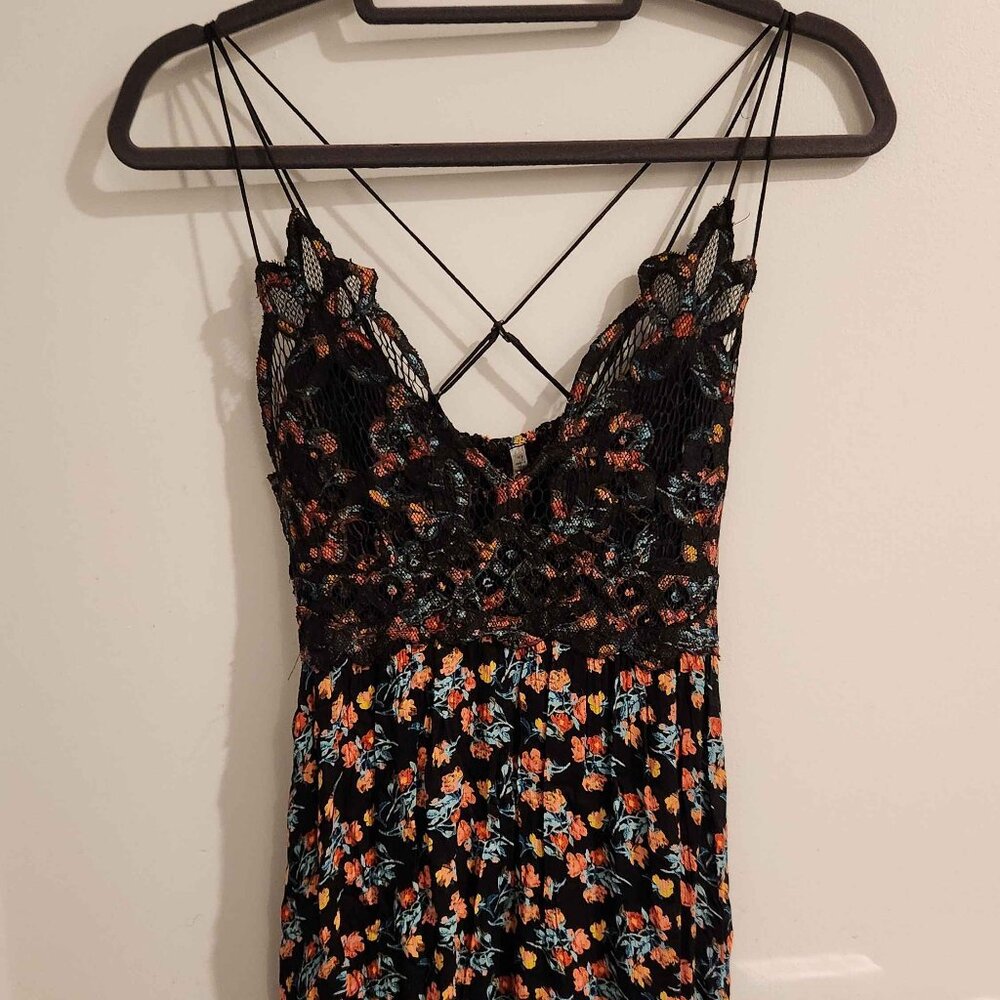 Free People Women's Adella Floral Print Sleeveless Slip Mini Dress